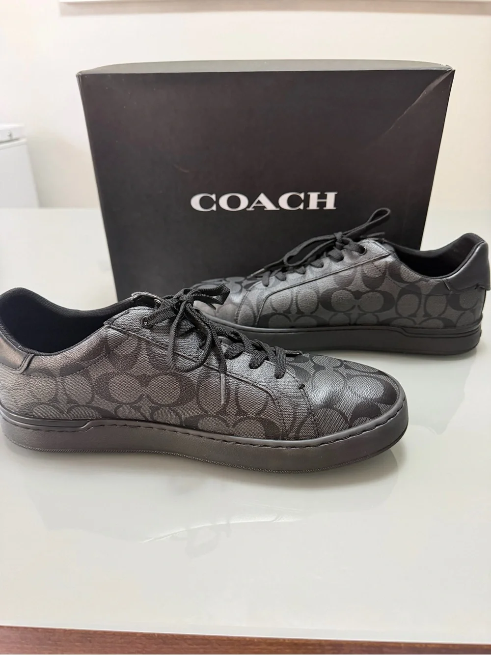 Coach Men’s Monogram Low-Top Sneakers in Black and Gray size 11-5 mens